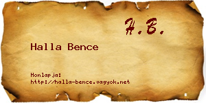 Halla Bence névjegykártya